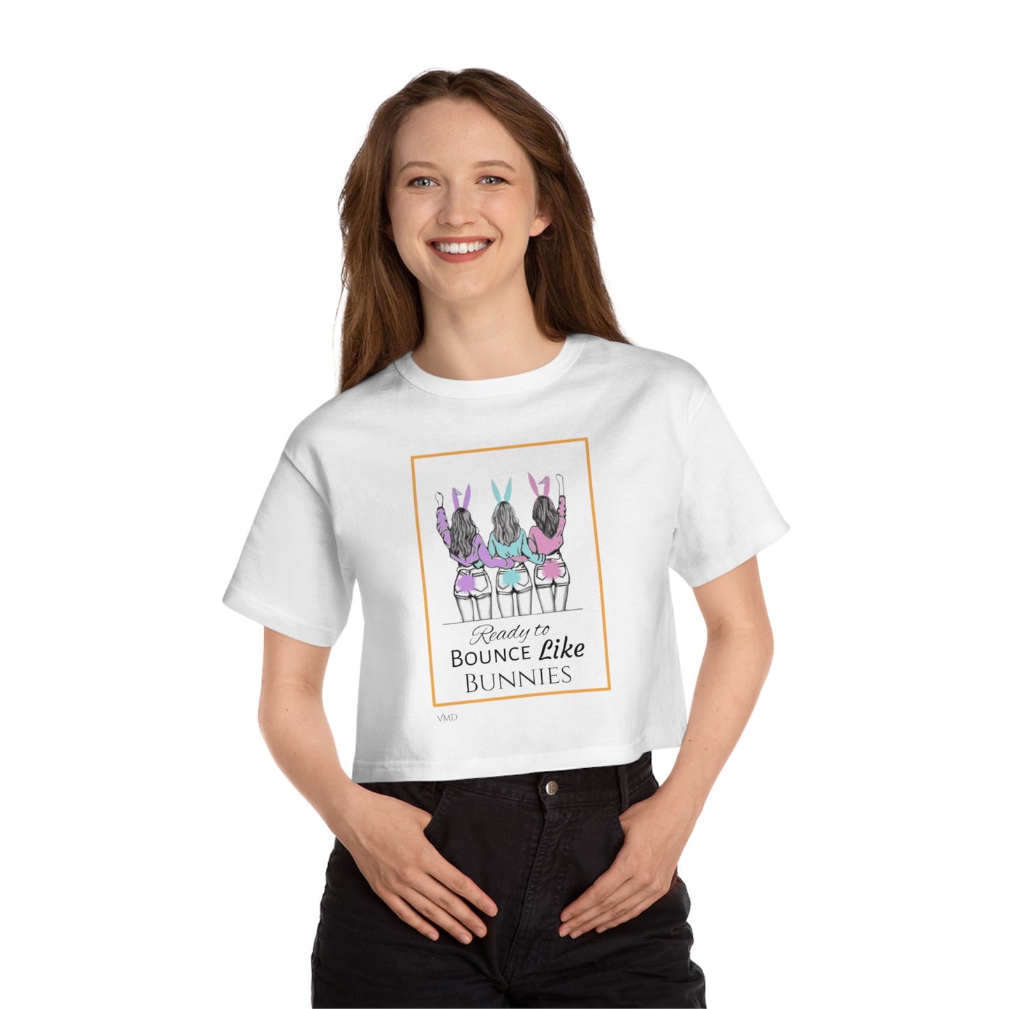 Champion Women's Cropped T-Shirt/ Ready to Bounce like Bunnies