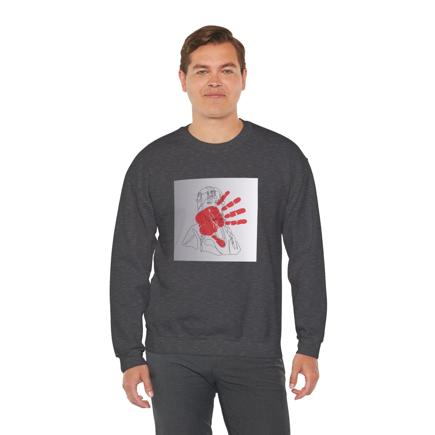 Unisex Heavy Blend™ Crewneck Sweatshirt/Native American/Hand Print/ Spreading Awareness for Indigenous Women