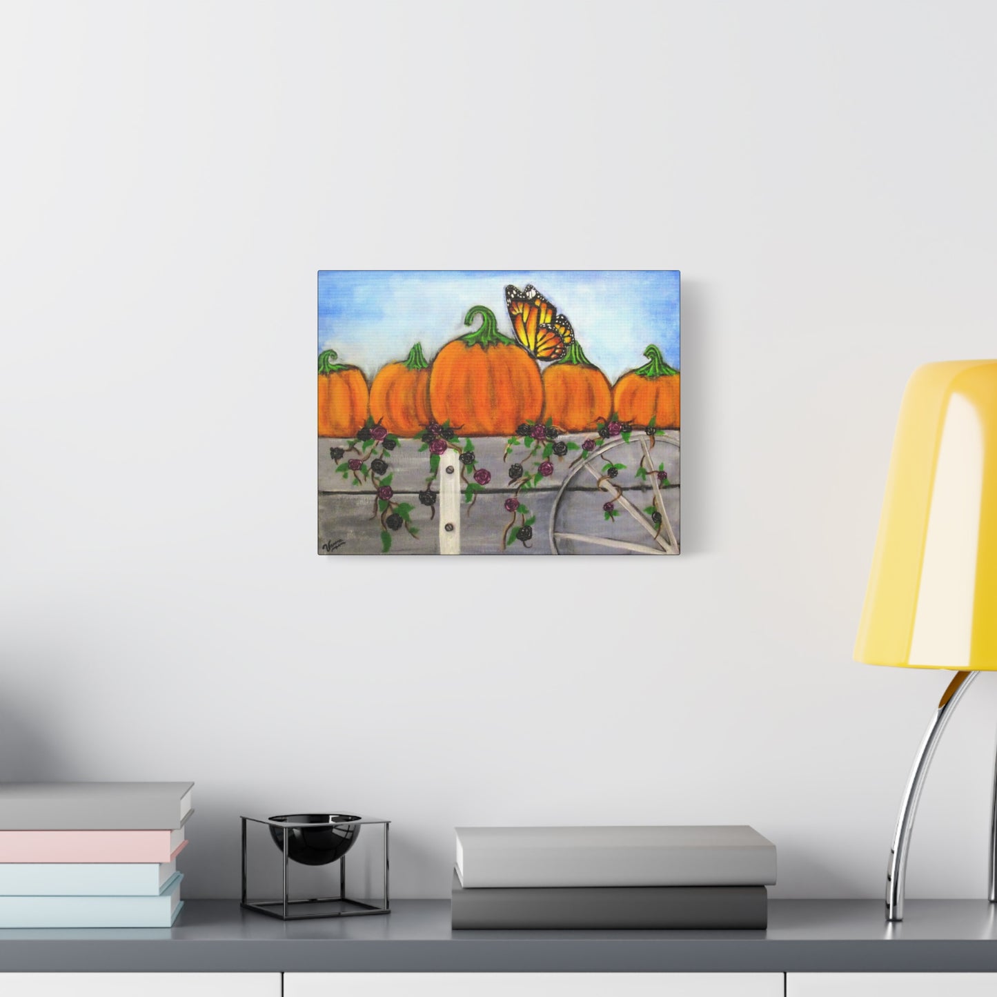 Matte Canvas, Stretched, 1.25"/Fall/Pumpkins in a Wagon