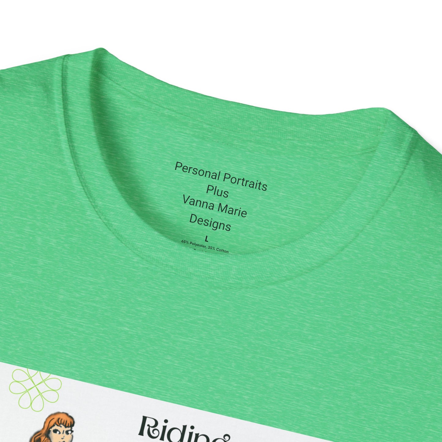 Unisex Softstyle T-Shirt Riding with clovers/ Redhead