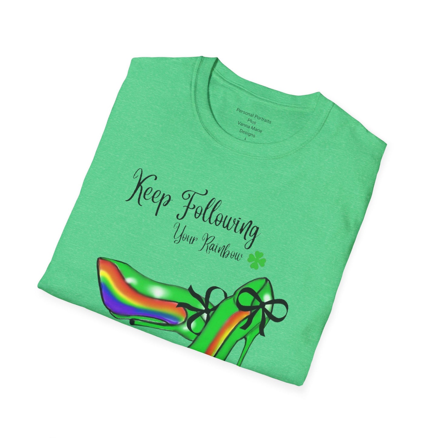 Unisex Softstyle T-Shirt/ Keep following your rainbow/Clovers