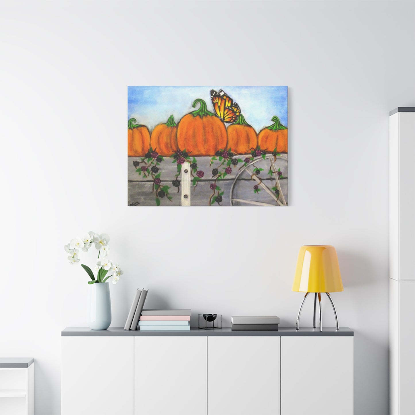 Matte Canvas, Stretched, 1.25"/Fall/Pumpkins in a Wagon