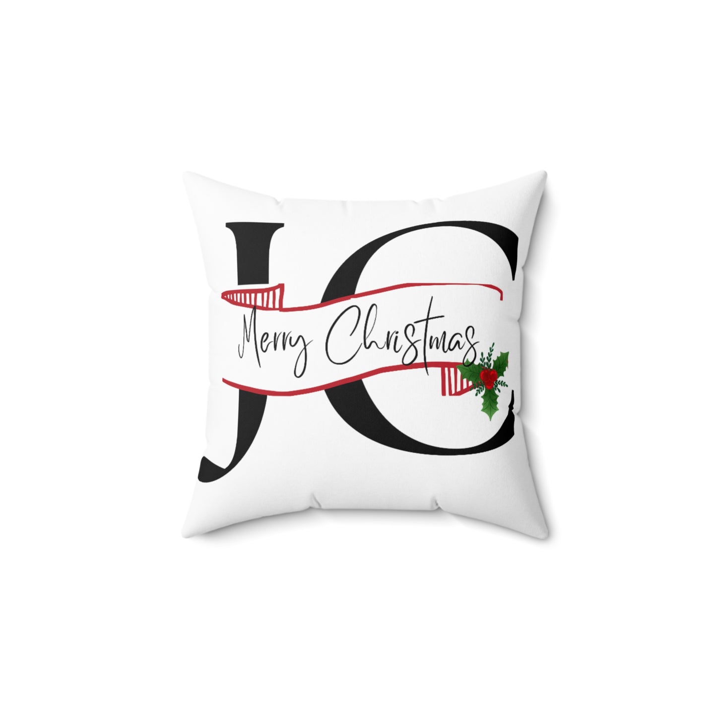 Spun Polyester Square Pillow/ JC/ Merry Christmas