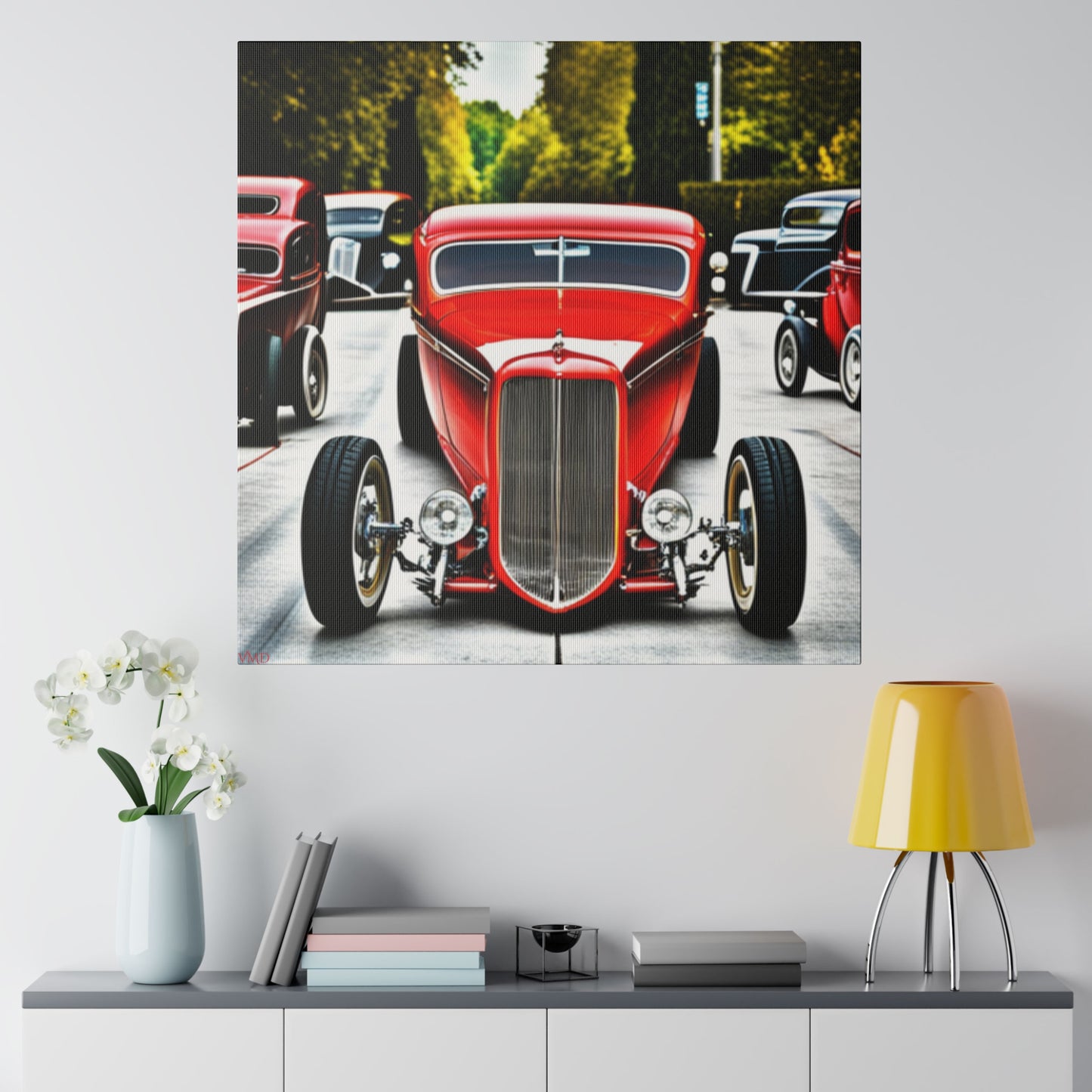 Digital Print Canvas, Stretched, 0.75"/Hot Rods Red