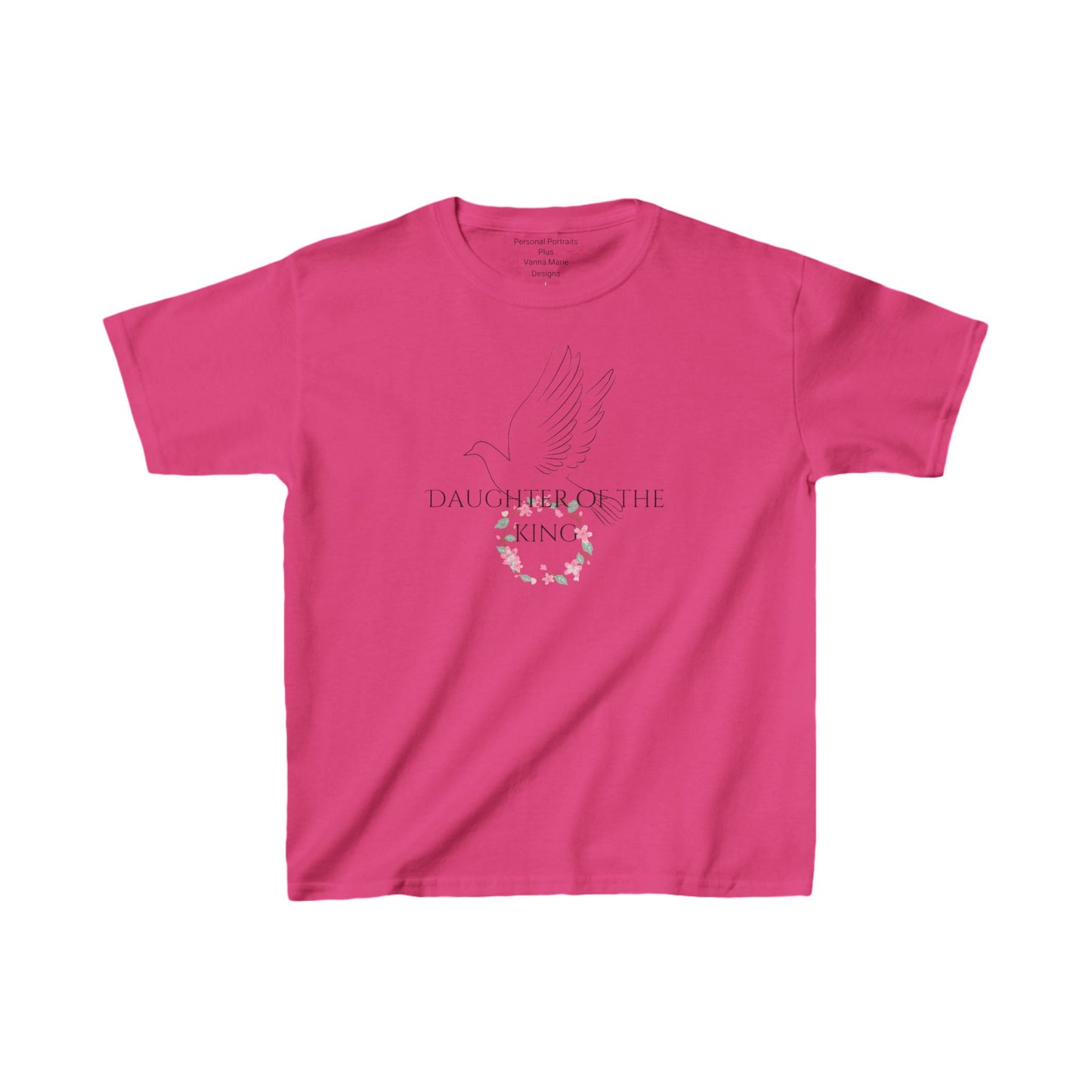 Kids Heavy Cotton™ Tee/Daughter of The King/Floral Pink Crown