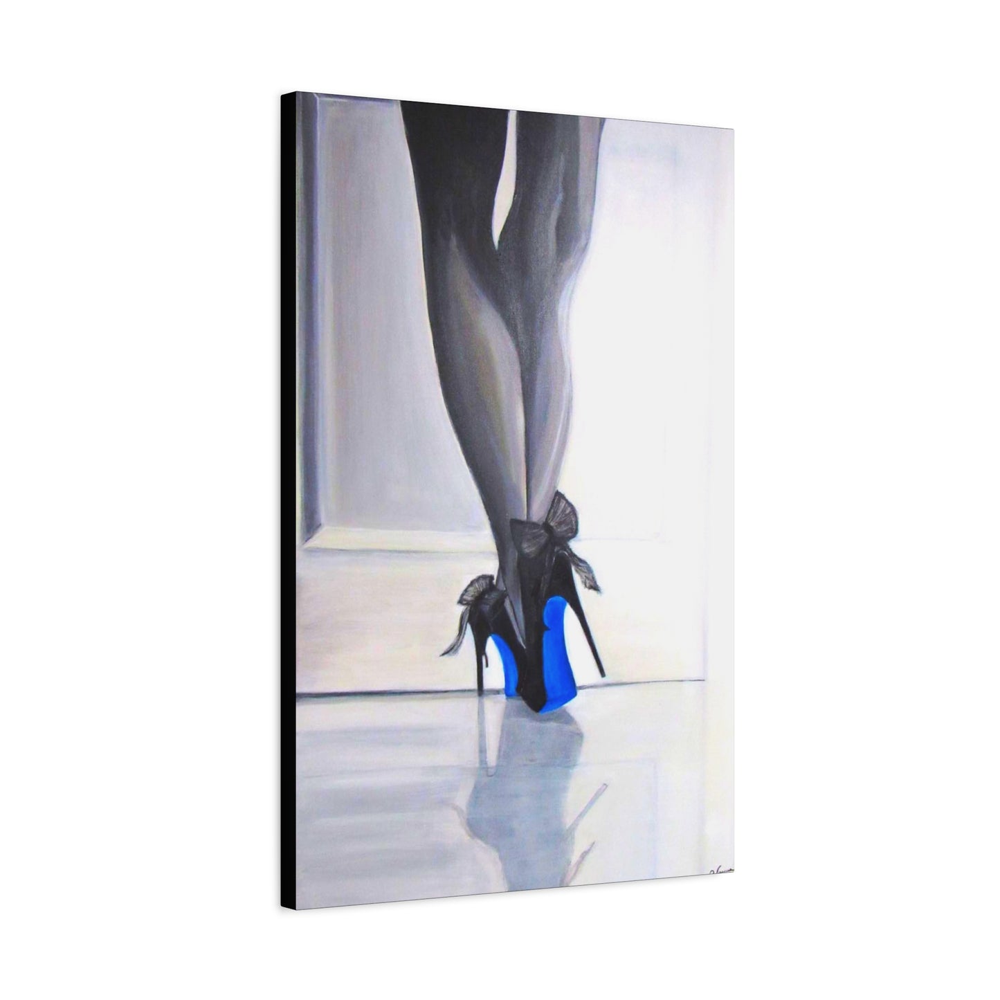 Matte Canvas, Stretched, 1.25"/ Acrylic Painting Print/Blue Bottoms