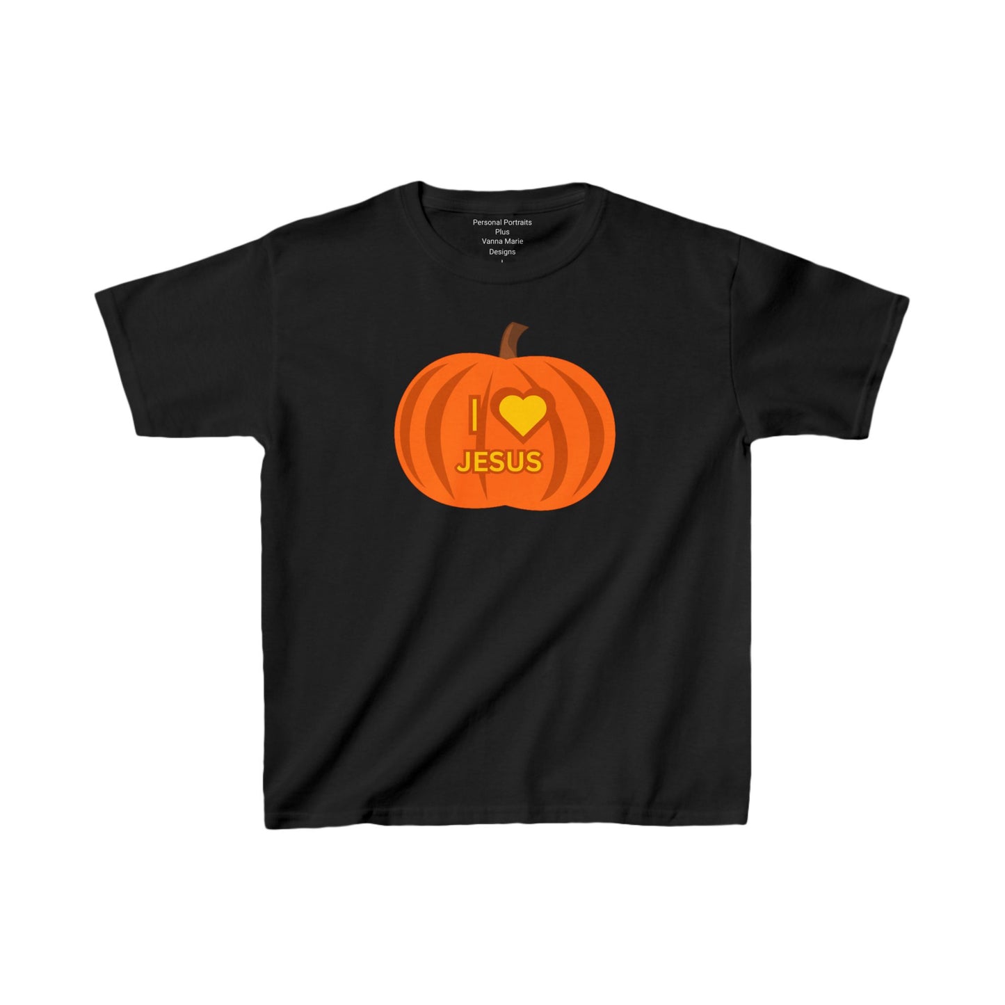 Kids Heavy Cotton™ Tee/ I love Jesus Carved Pumpkin