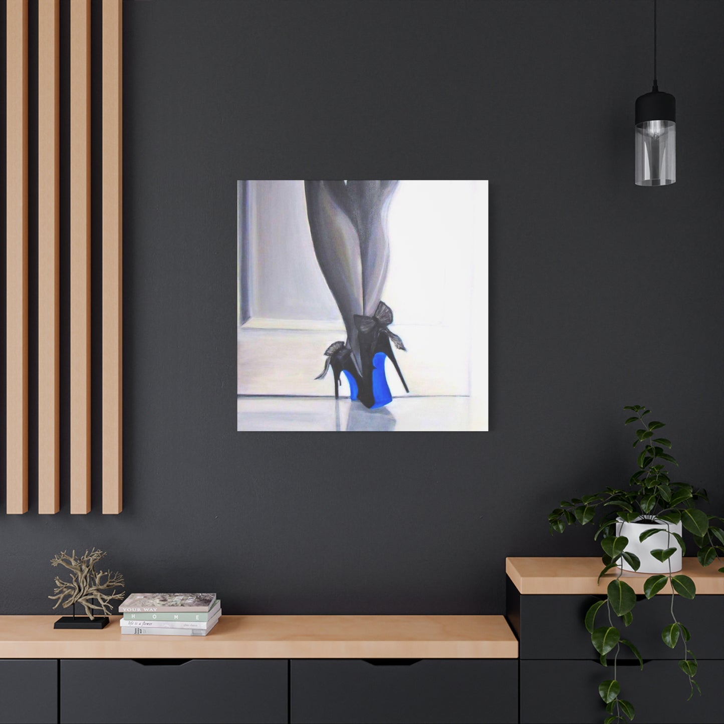 Matte Canvas, Stretched, 1.25"/ Acrylic Painting Print/Blue Bottoms