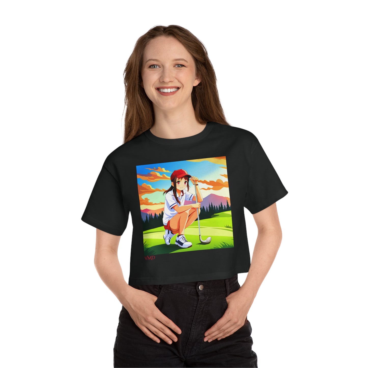 Champion Women's Cropped T-Shirt/Anime/Brunette/Golf