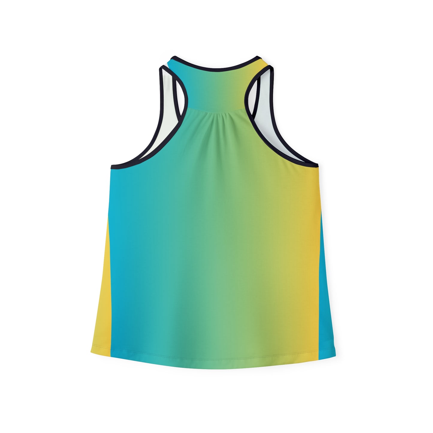 Women's Tank Top (AOP)/Neon Pink Flamingo/Blue/Yellow Gradient