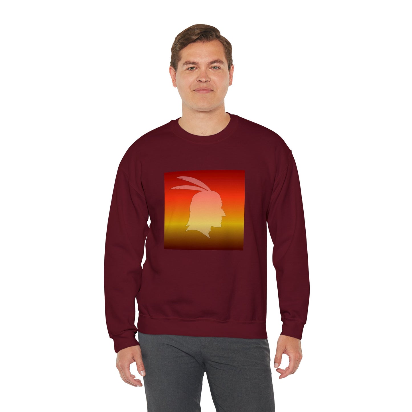 Unisex Heavy Blend™ Crewneck Sweatshirt/Native American/Fall Gradient