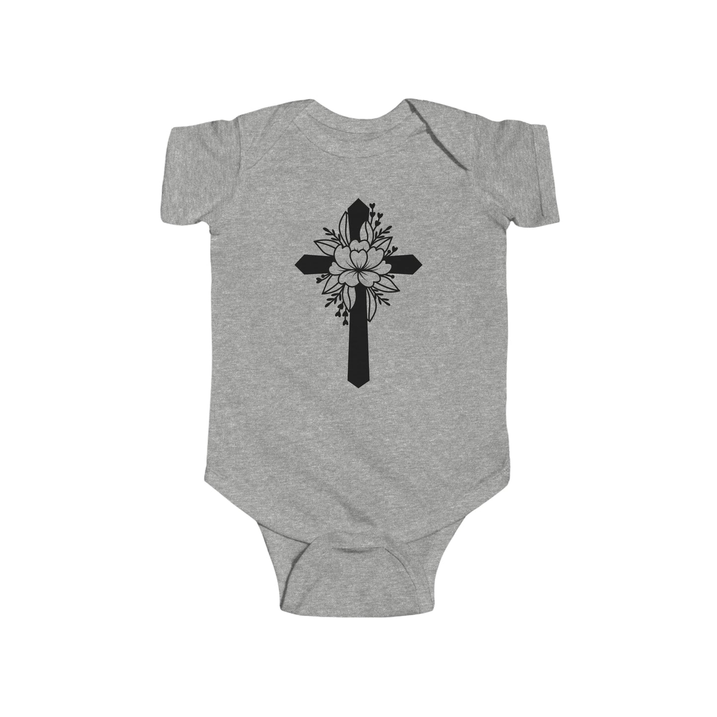 Infant Fine Jersey Bodysuit/Cross/Christian Art