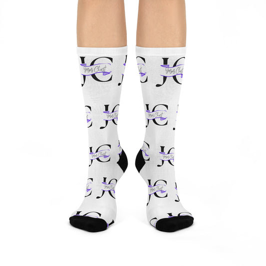 Cushioned Crew Socks /JC/ Jesus Christ/ Purple