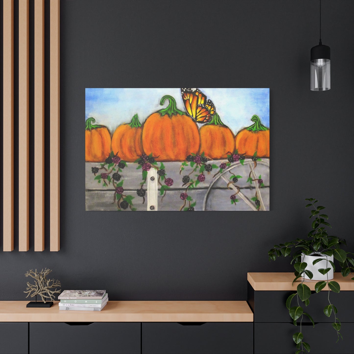 Matte Canvas, Stretched, 1.25"/Fall/Pumpkins in a Wagon