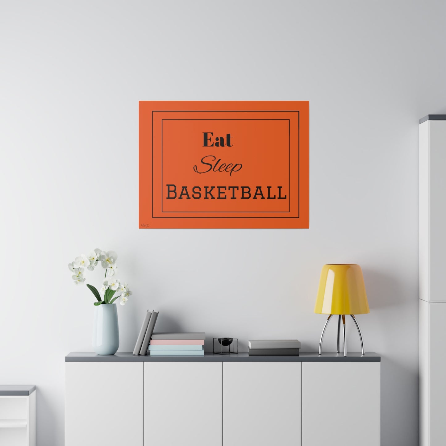 Digital Portrait Print/Canvas, Stretched, 0.75"/Eat Sleep Basketball/OR/BG