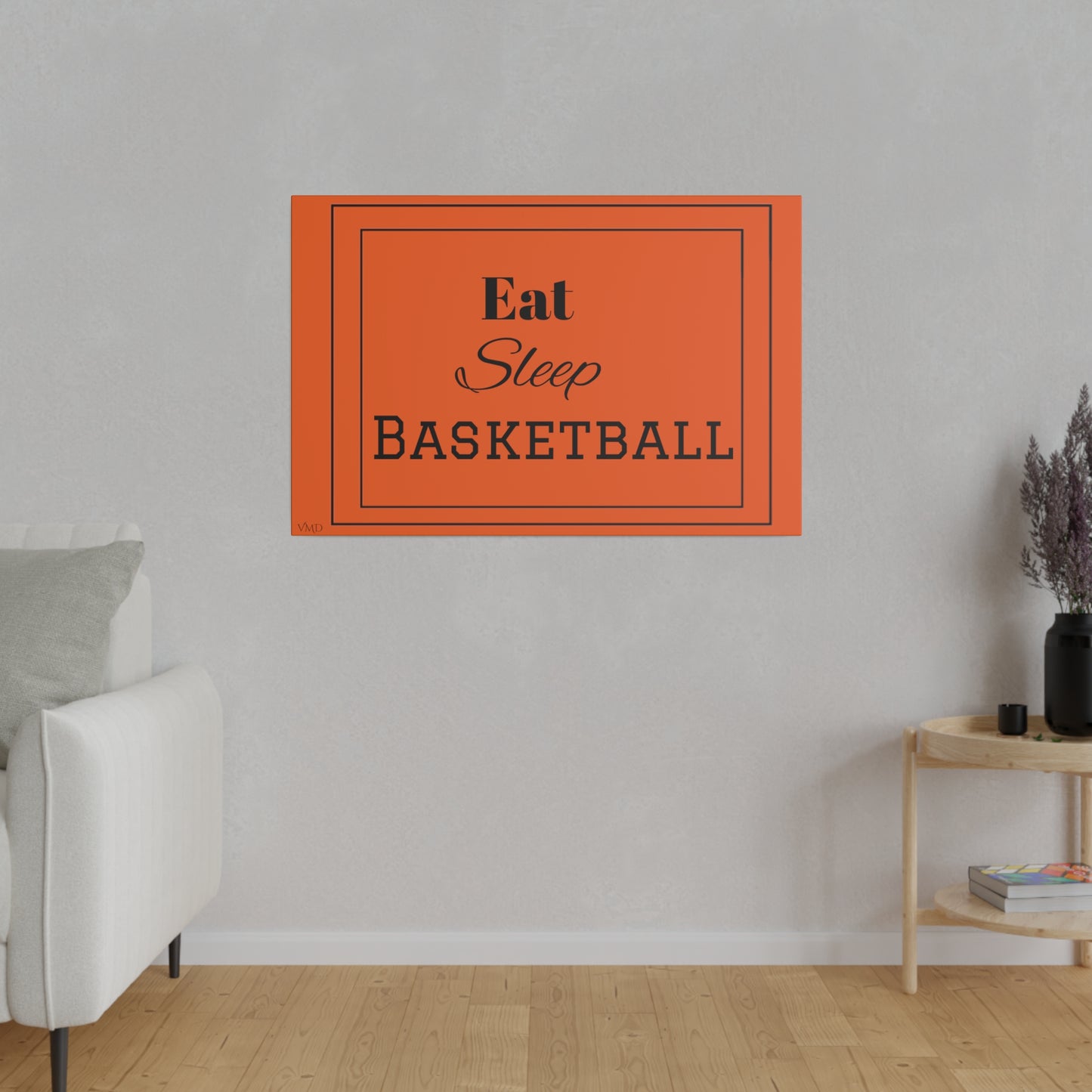 Digital Portrait Print/Canvas, Stretched, 0.75"/Eat Sleep Basketball/OR/BG