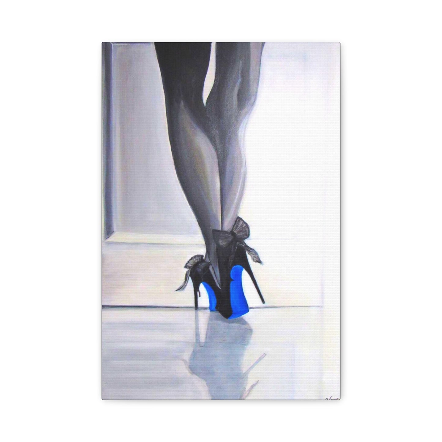 Matte Canvas, Stretched, 1.25"/ Acrylic Painting Print/Blue Bottoms