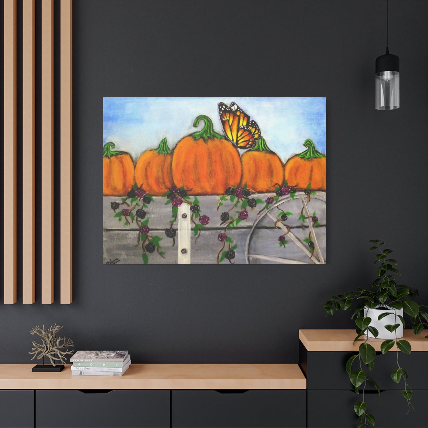 Matte Canvas, Stretched, 1.25"/Fall/Pumpkins in a Wagon