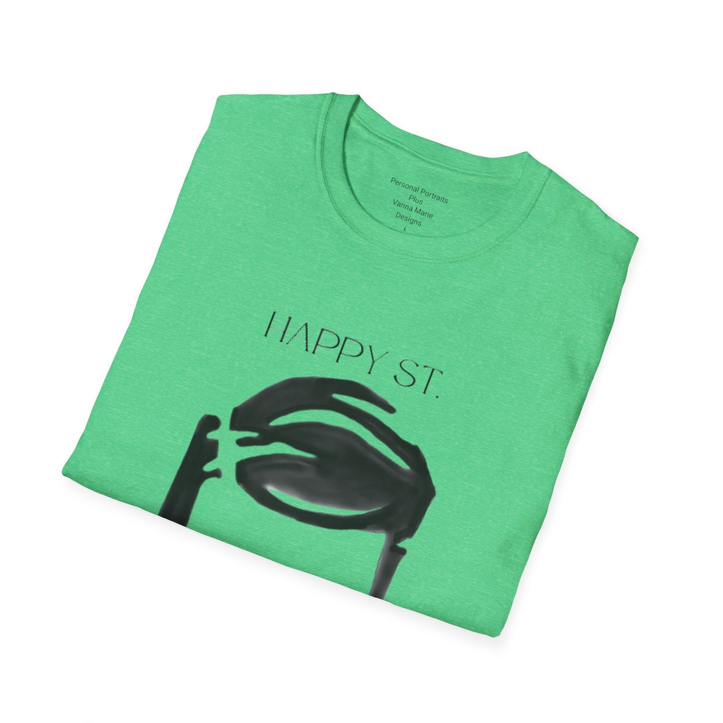 Unisex Softstyle T-Shirt/Happy St. Patricks' Day/Black Glasses/Green Clovers