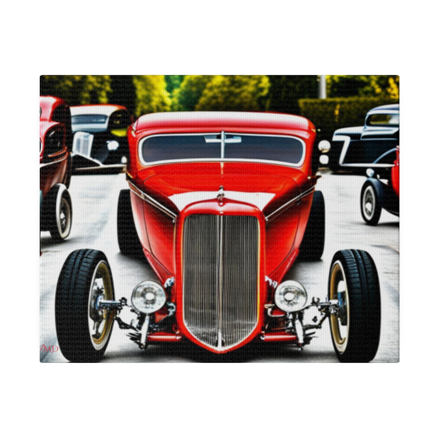 Digital Print Canvas, Stretched, 0.75"/Hot Rods Red