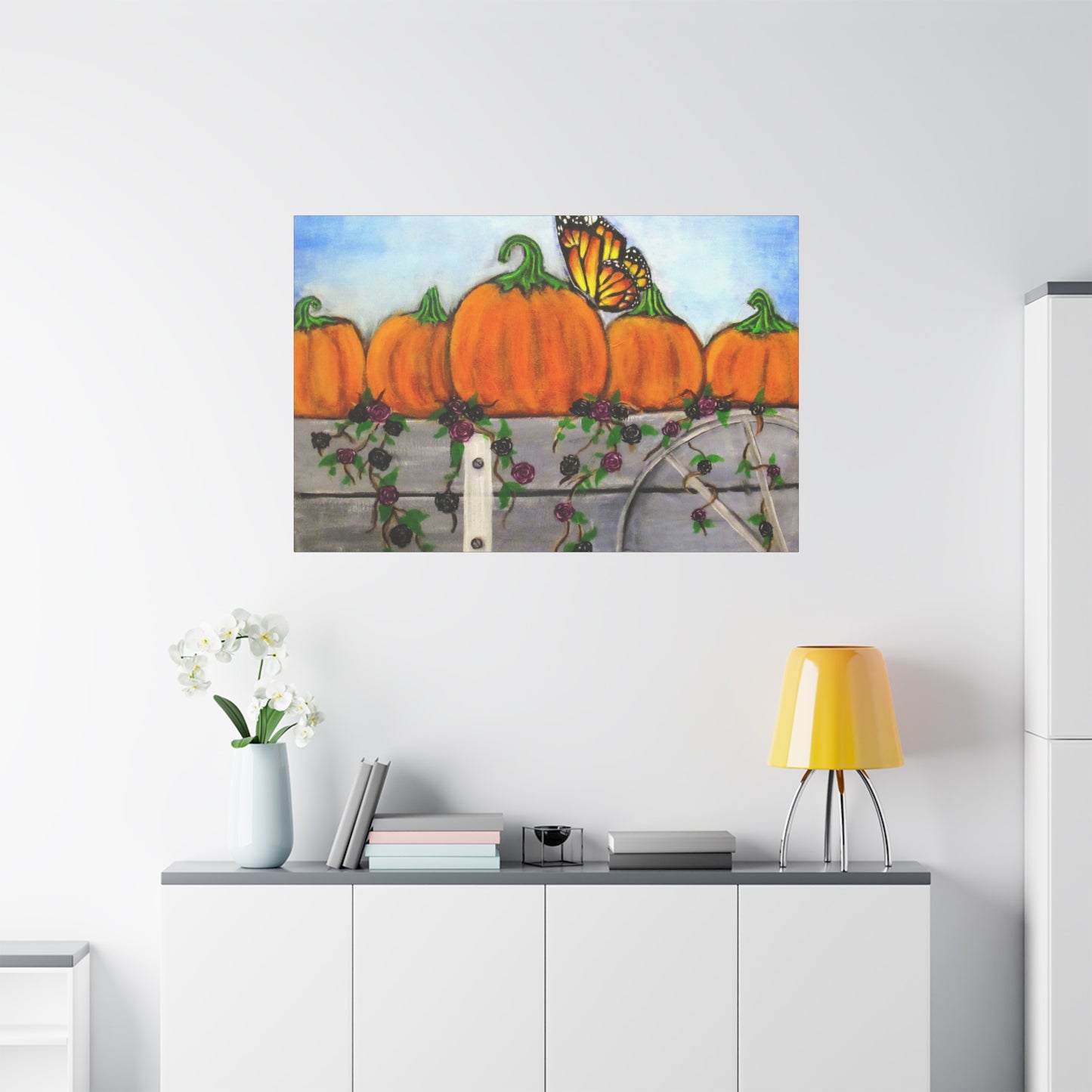 Matte Canvas, Stretched, 1.25"/Fall/Pumpkins in a Wagon