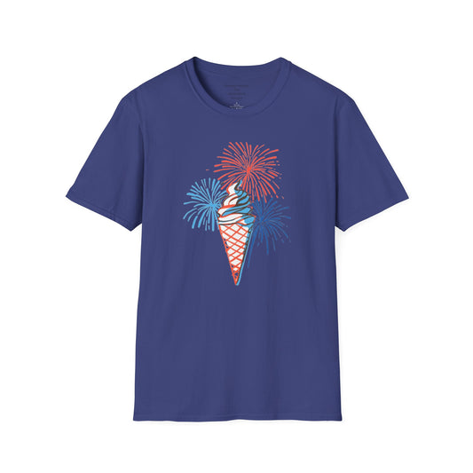 Unisex Softstyle T-Shirt/4th ofJuly/Ice Crean/Fireworks