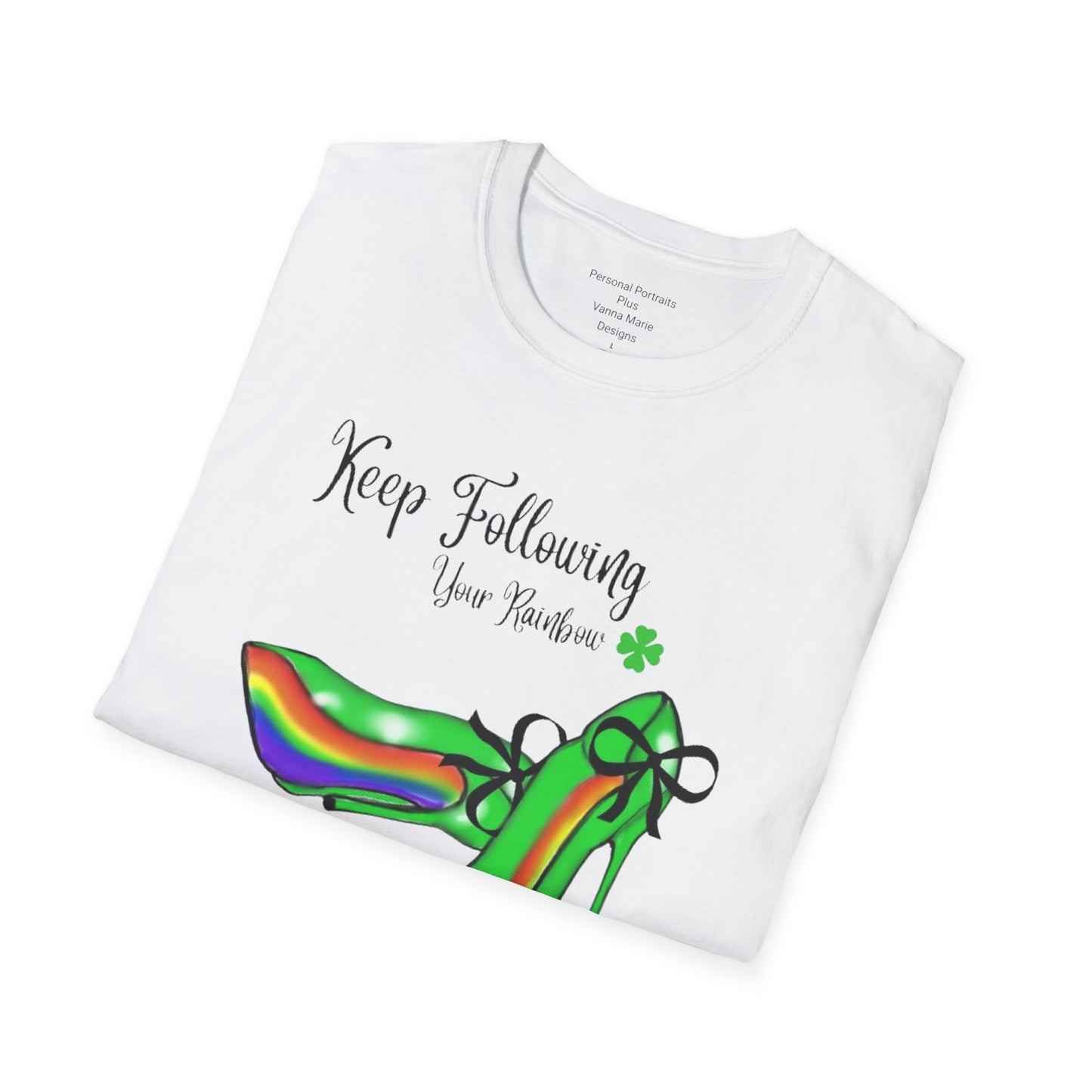 Unisex Softstyle T-Shirt/ Keep following your rainbow/Clovers