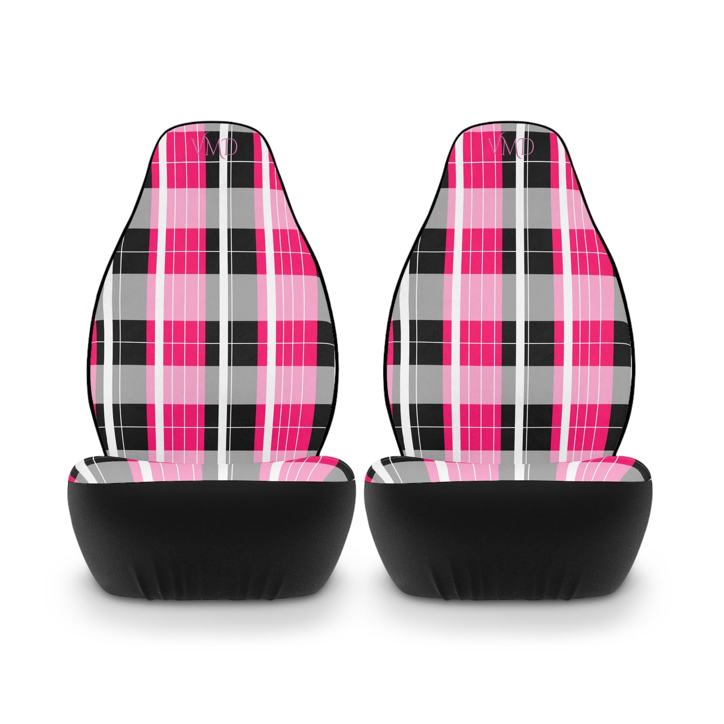 Polyester Car Seat Covers/ Dark Pink Plaid