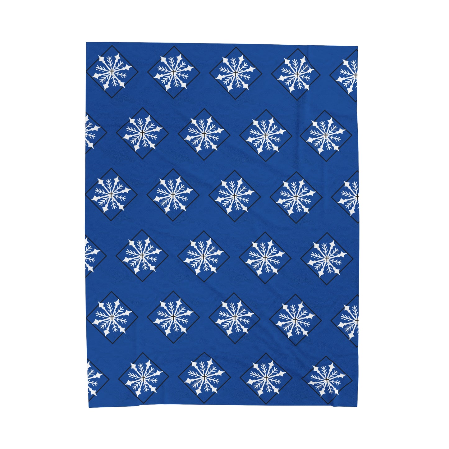 Velveteen Plush Blanket/Holiday/Snowflake/Blue