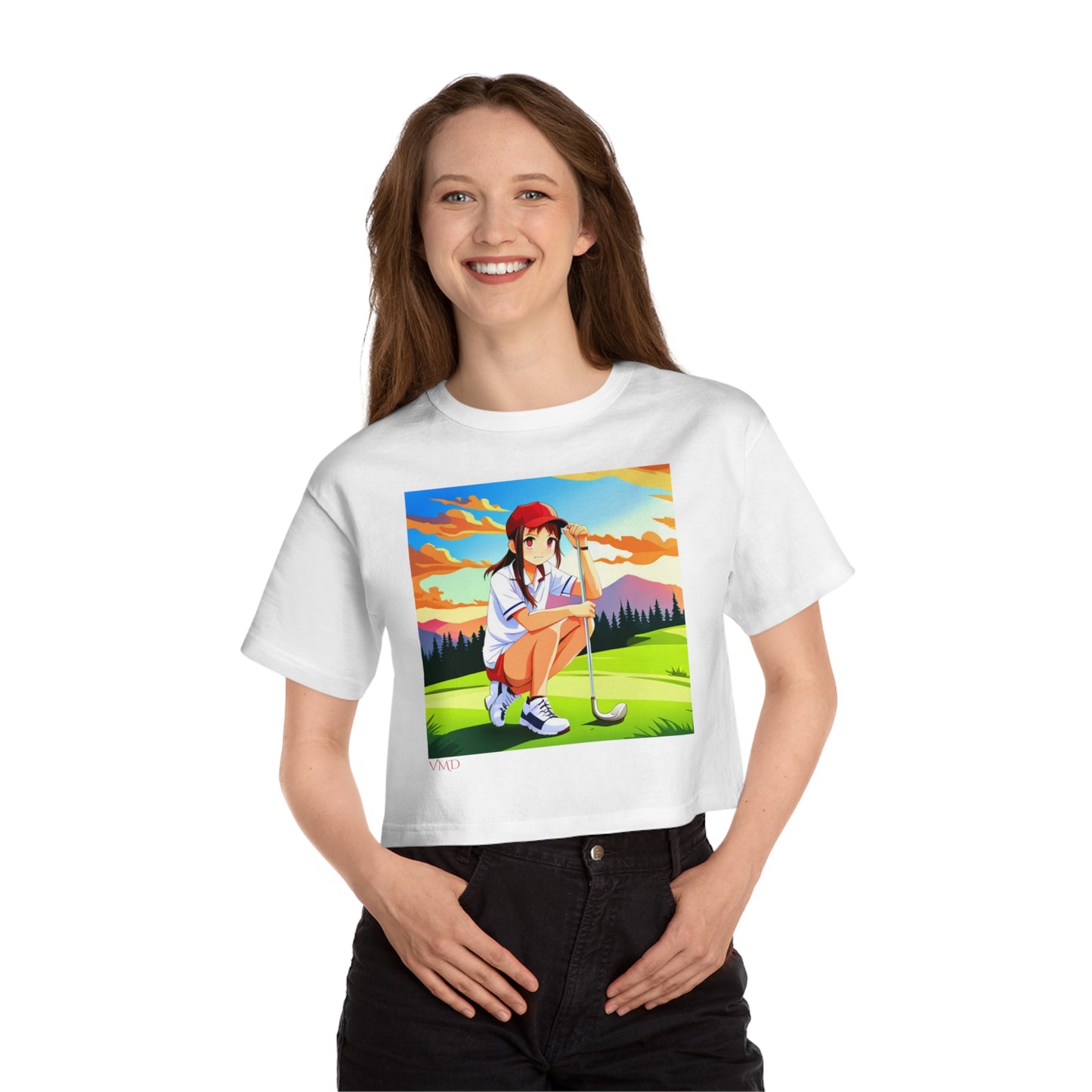 Champion Women's Cropped T-Shirt/Anime/Brunette/Golf