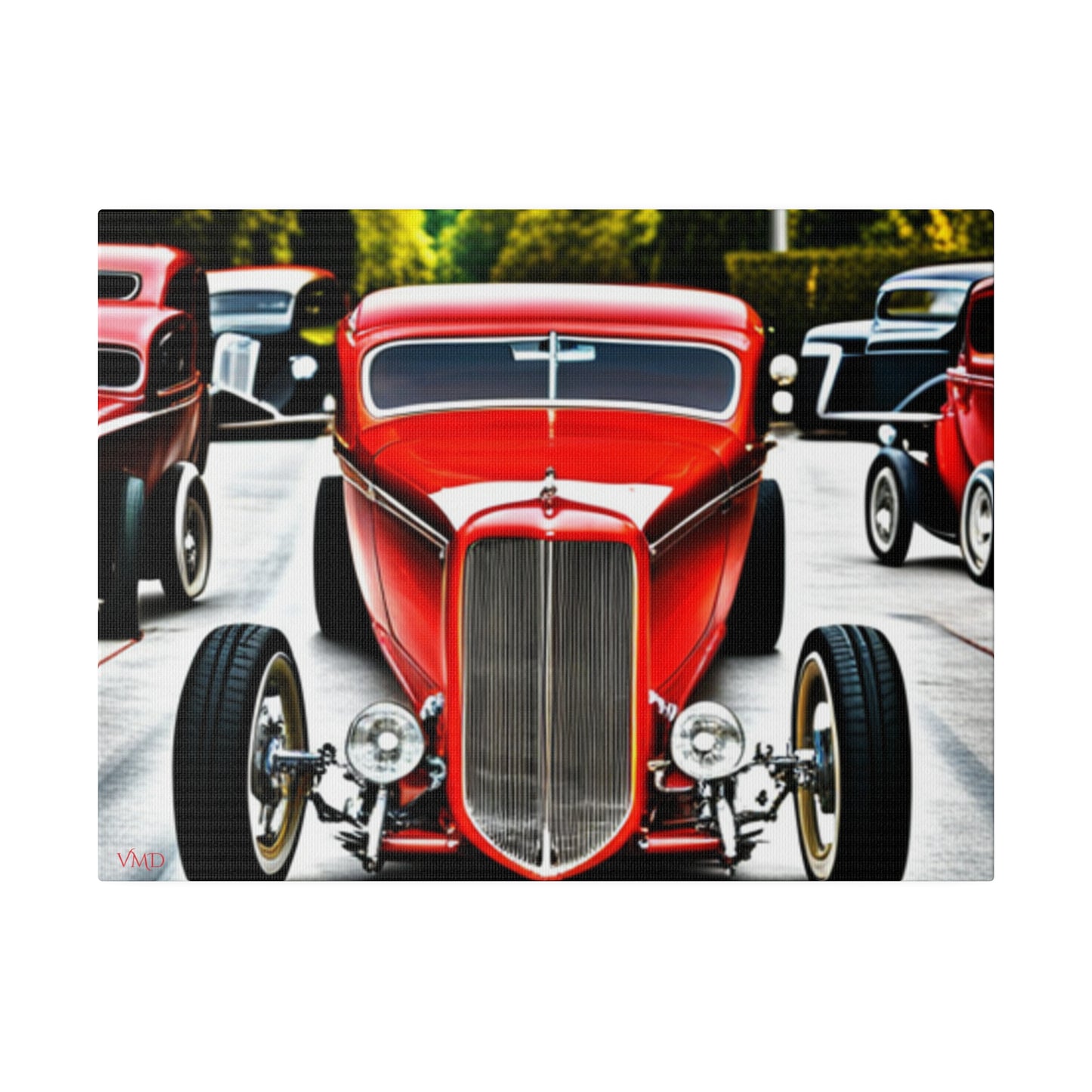 Digital Print Canvas, Stretched, 0.75"/Hot Rods Red