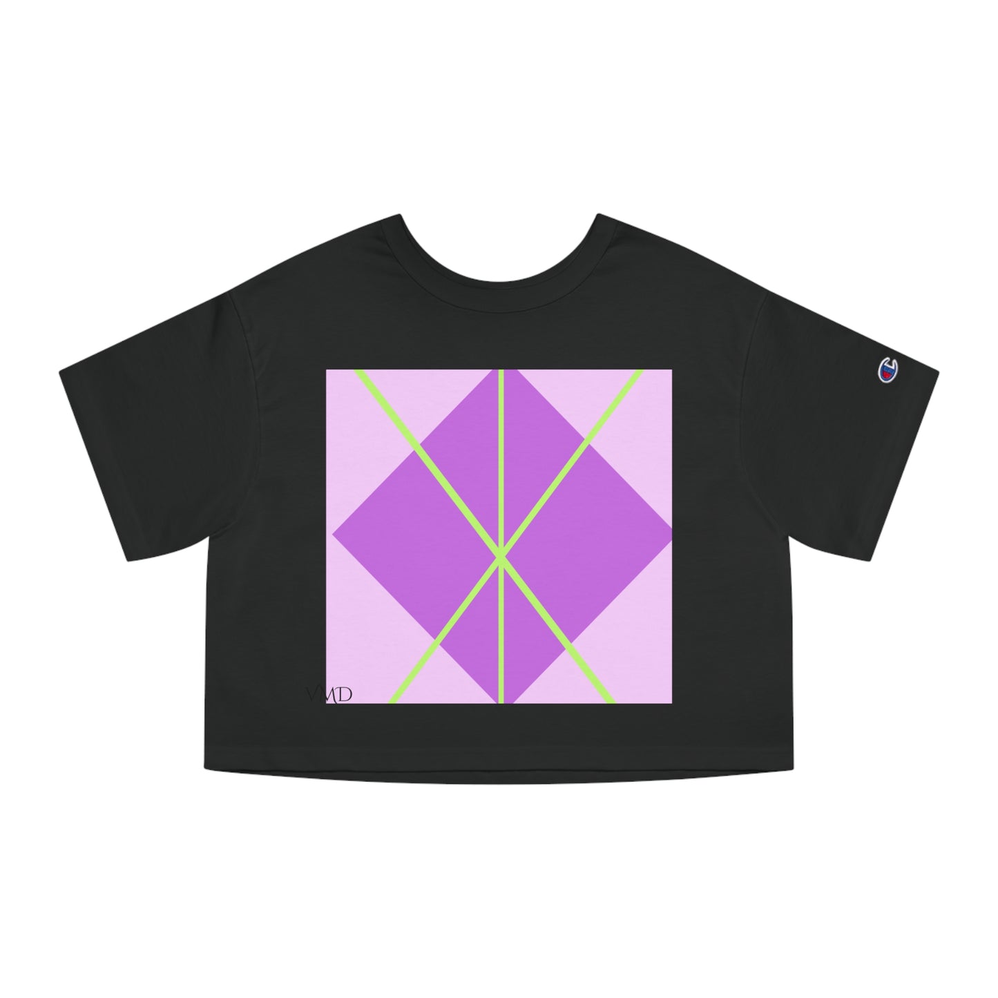 Champion Women's Cropped T-Shirt/Spring/Purple/Diamond/Green lines