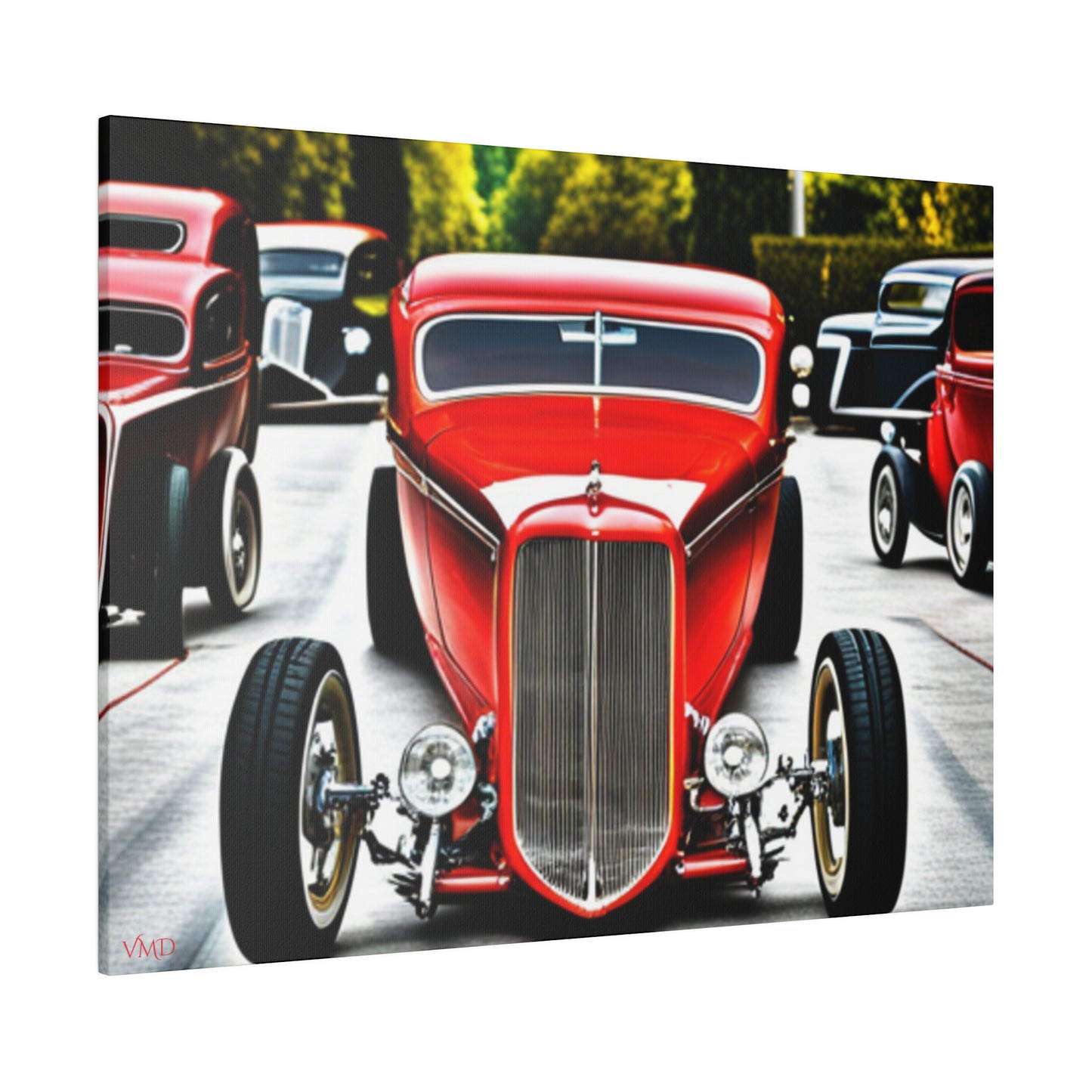 Digital Print Canvas, Stretched, 0.75"/Hot Rods Red