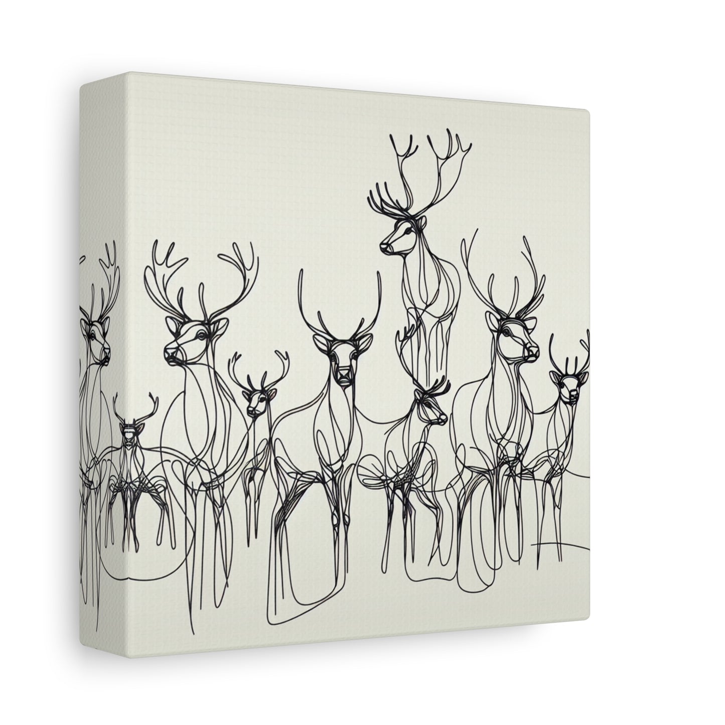 Matte Canvas, Stretched, 1.25"/Reindeer/Line art