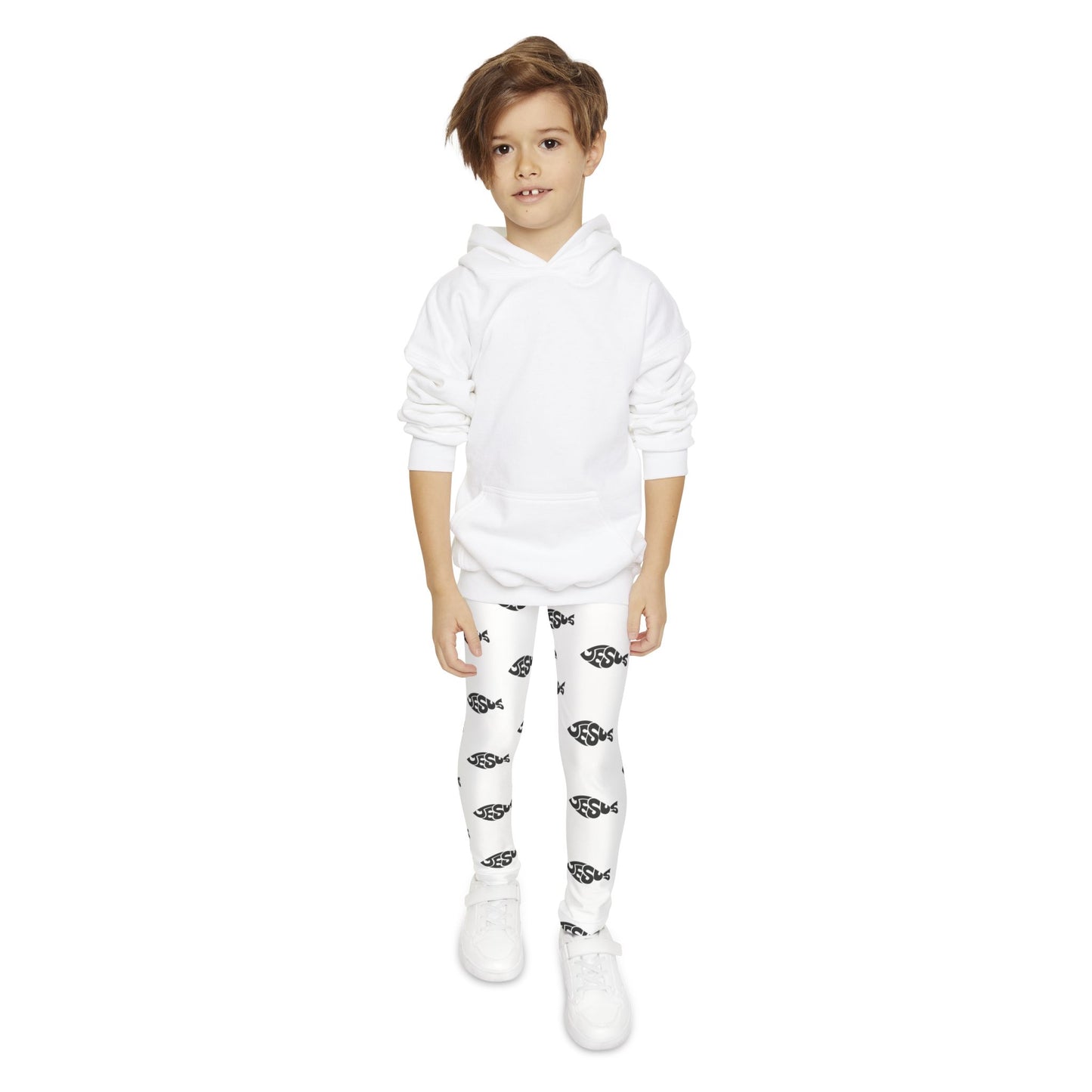 Youth Full-Length Leggings (AOP)/Jesus Fish