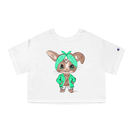 Champion Women's Cropped T-Shirt/Bandana Bunnie/Teal