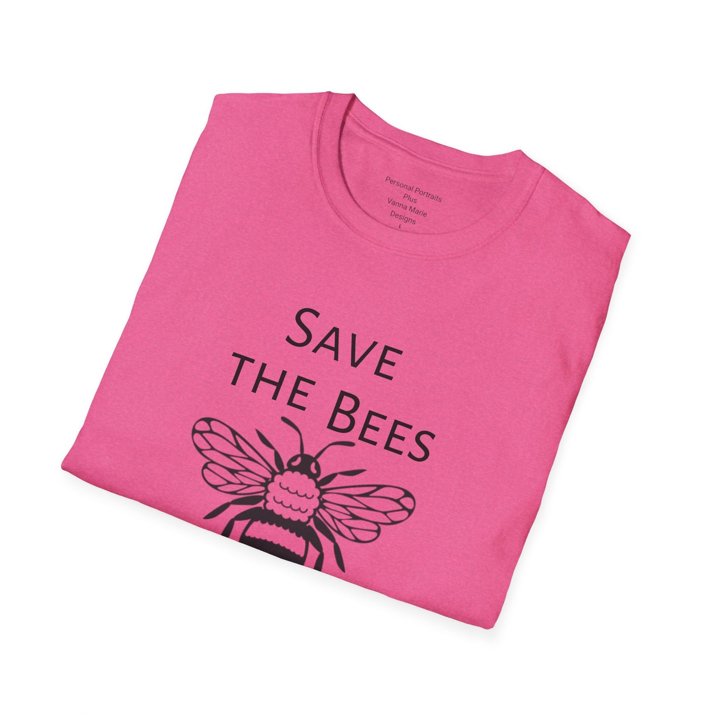 Unisex Softstyle T-Shirt/Save the Bees/With every Save the bees t- shirt purchased 10% of sales goes to bee organization's