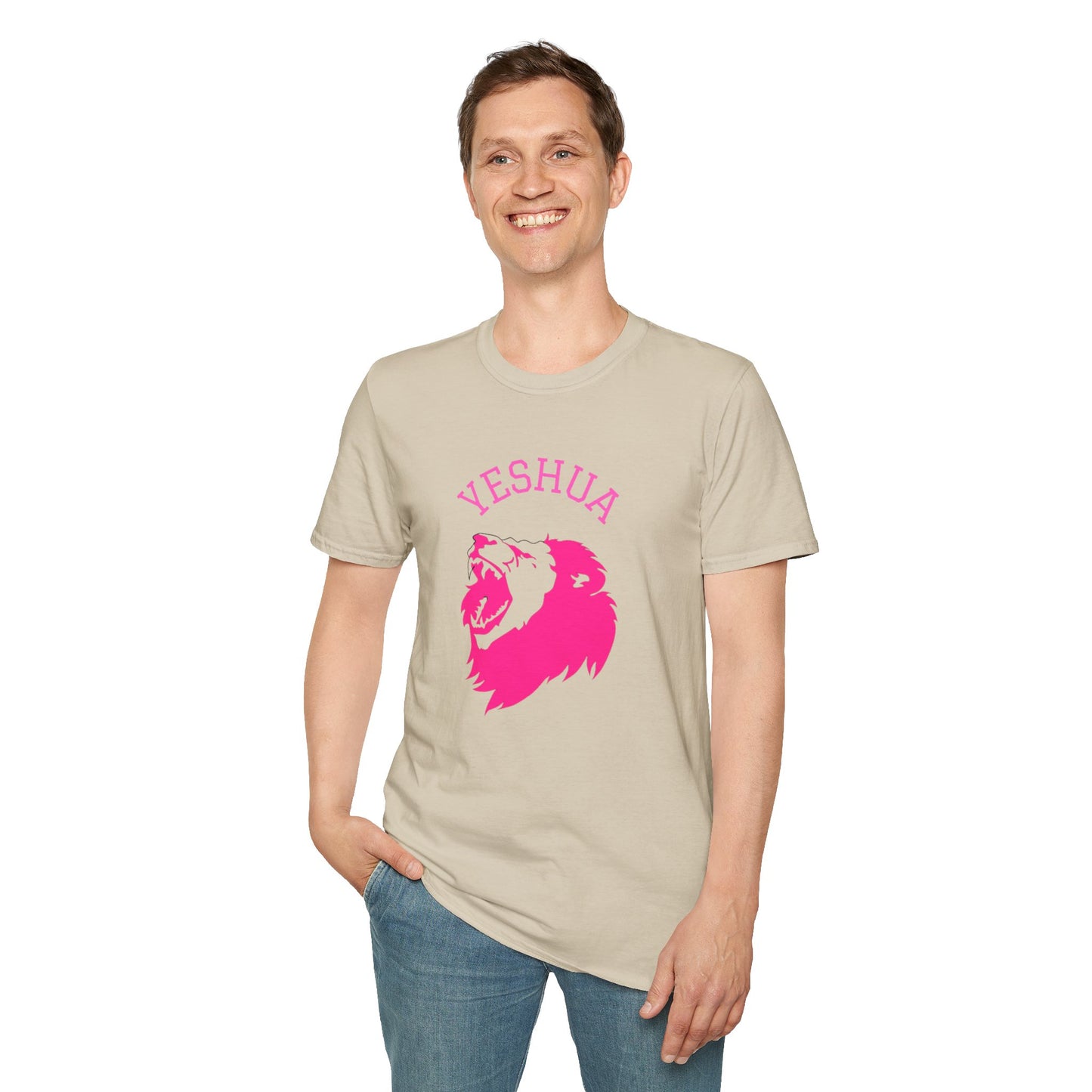 Unisex Softstyle T-Shirt/Yeshua/Pink/Lion