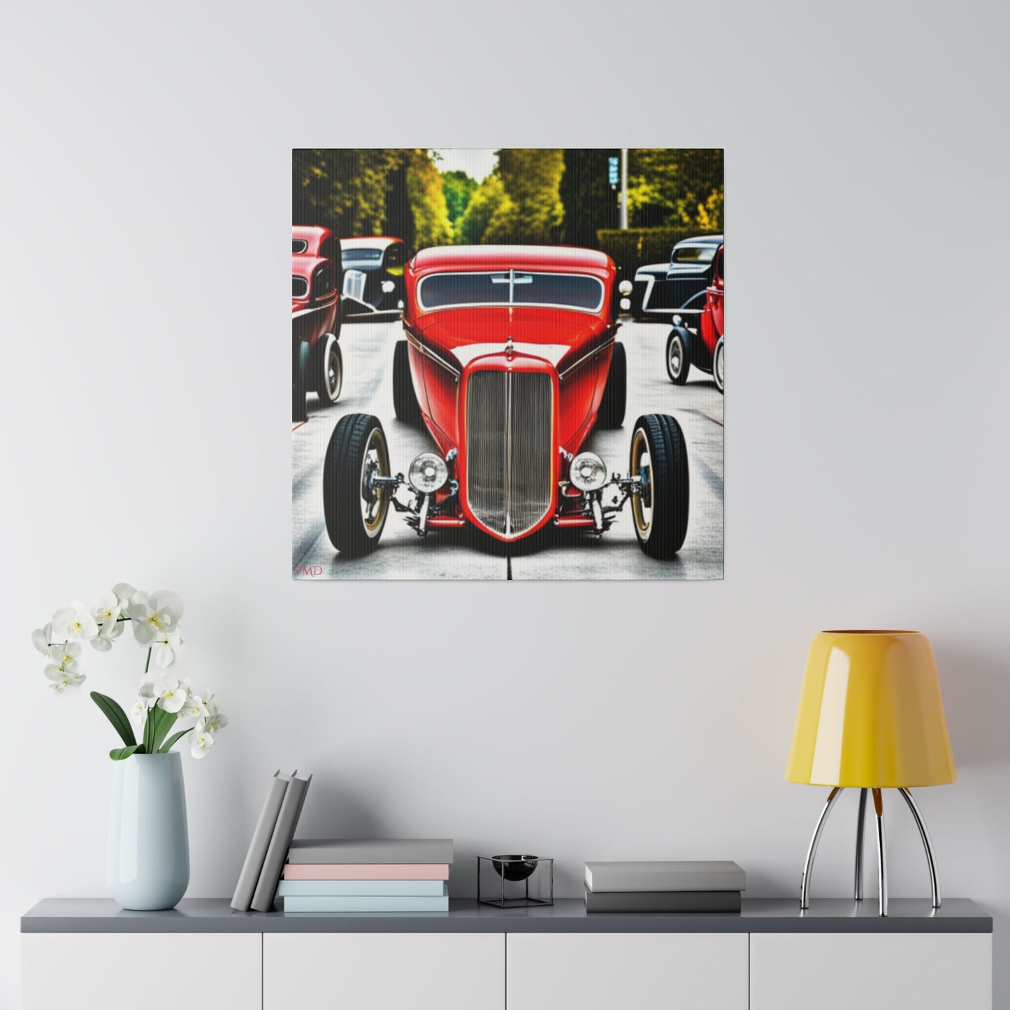 Digital Print Canvas, Stretched, 0.75"/Hot Rods Red