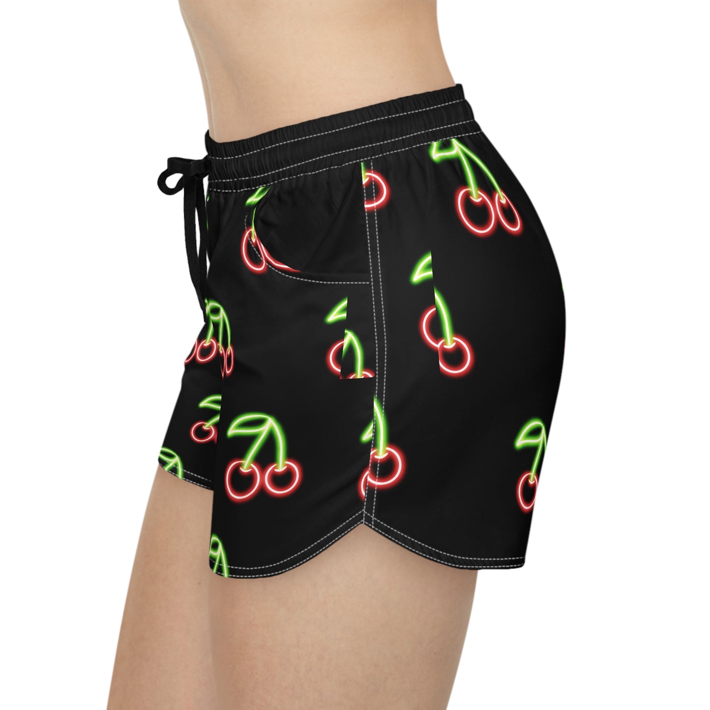 Women's Casual Shorts (AOP)Neon Cherries