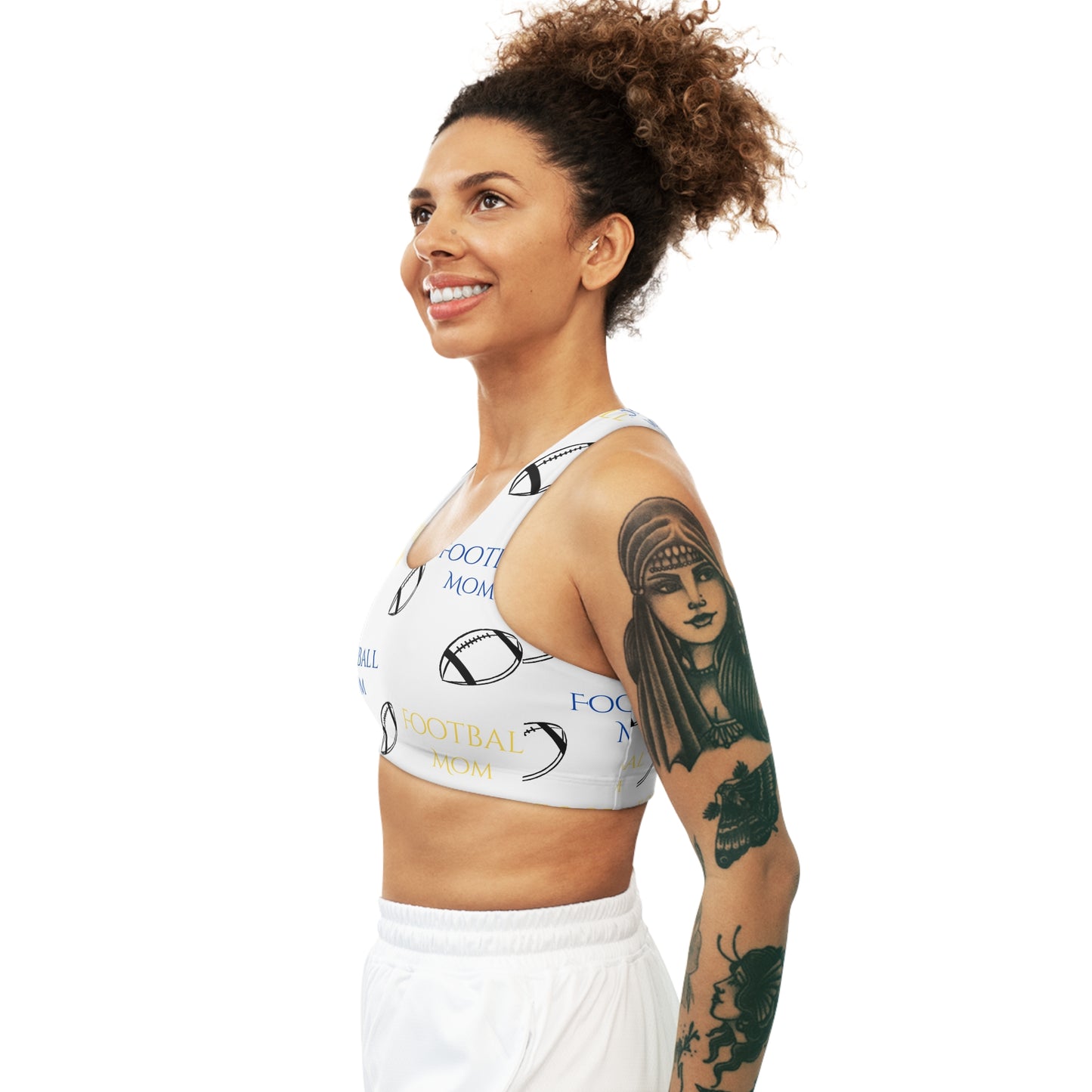 Seamless Sports Bra (AOP)Football Mom