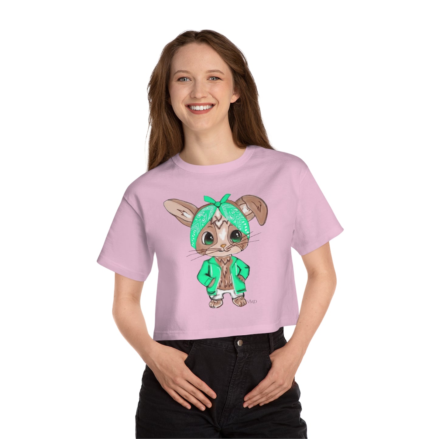 Champion Women's Cropped T-Shirt/Bandana Bunnie/Teal