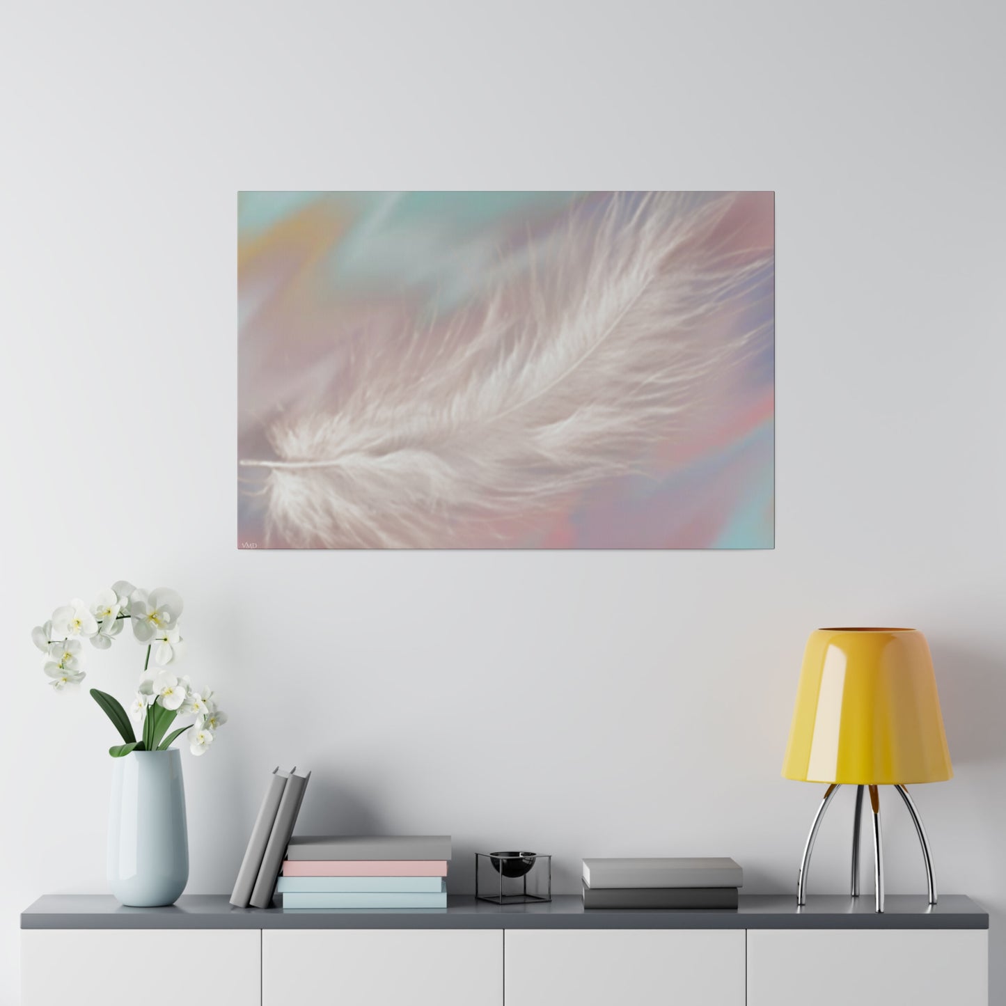 Digital Portrait Print, 0.75"/Feather/Pastel BG