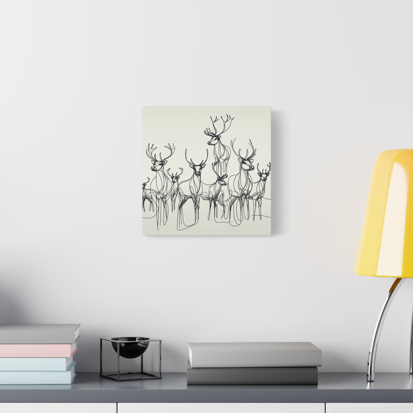 Matte Canvas, Stretched, 1.25"/Reindeer/Line art