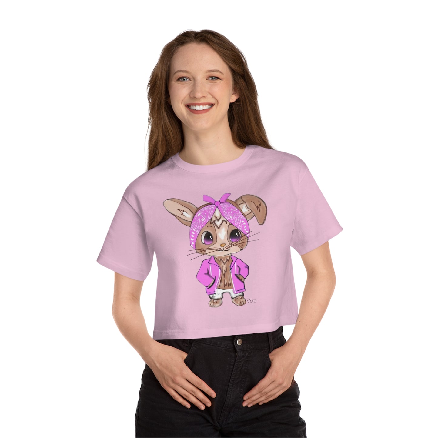 Champion Women's Cropped T-Shirt/Bandana Bunnie/Baby Pink