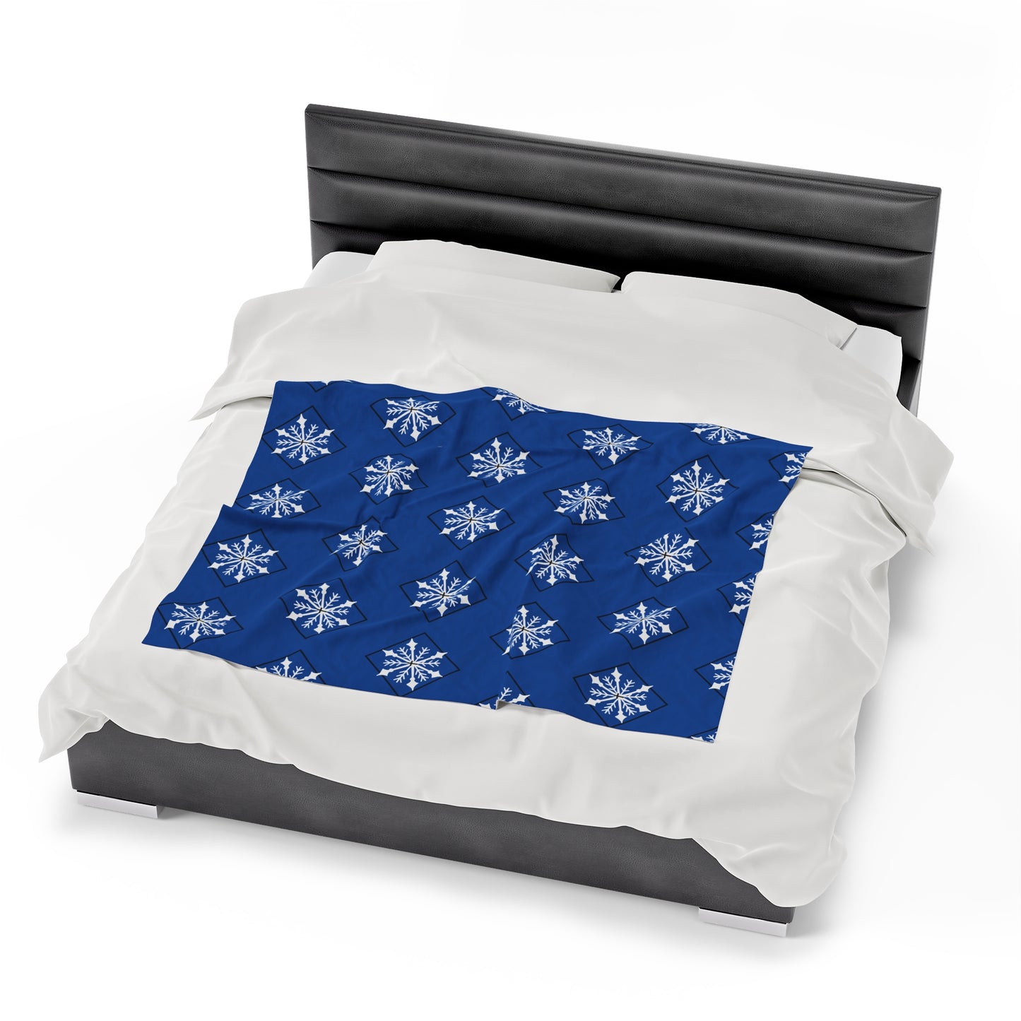 Velveteen Plush Blanket/Holiday/Snowflake/Blue