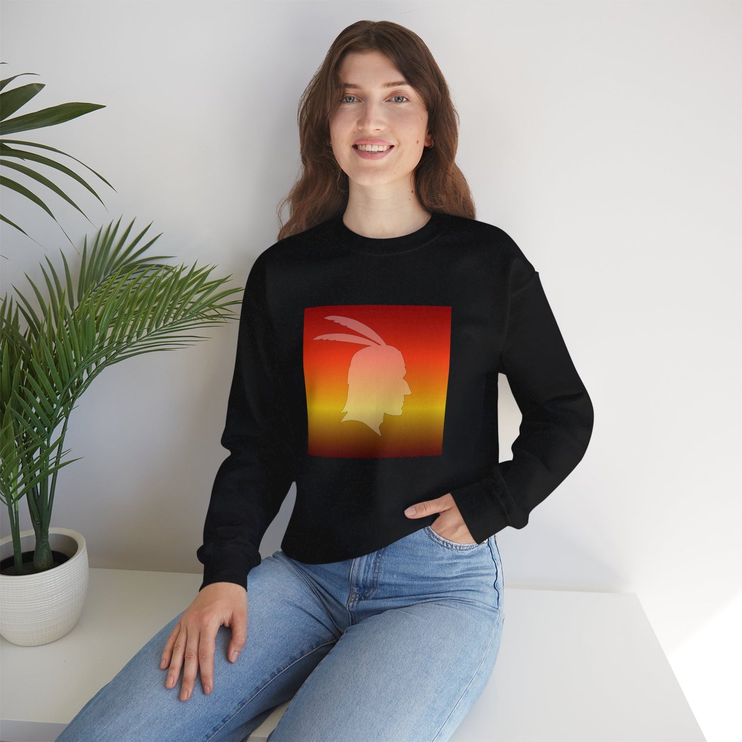 Unisex Heavy Blend™ Crewneck Sweatshirt/Native American/Fall Gradient