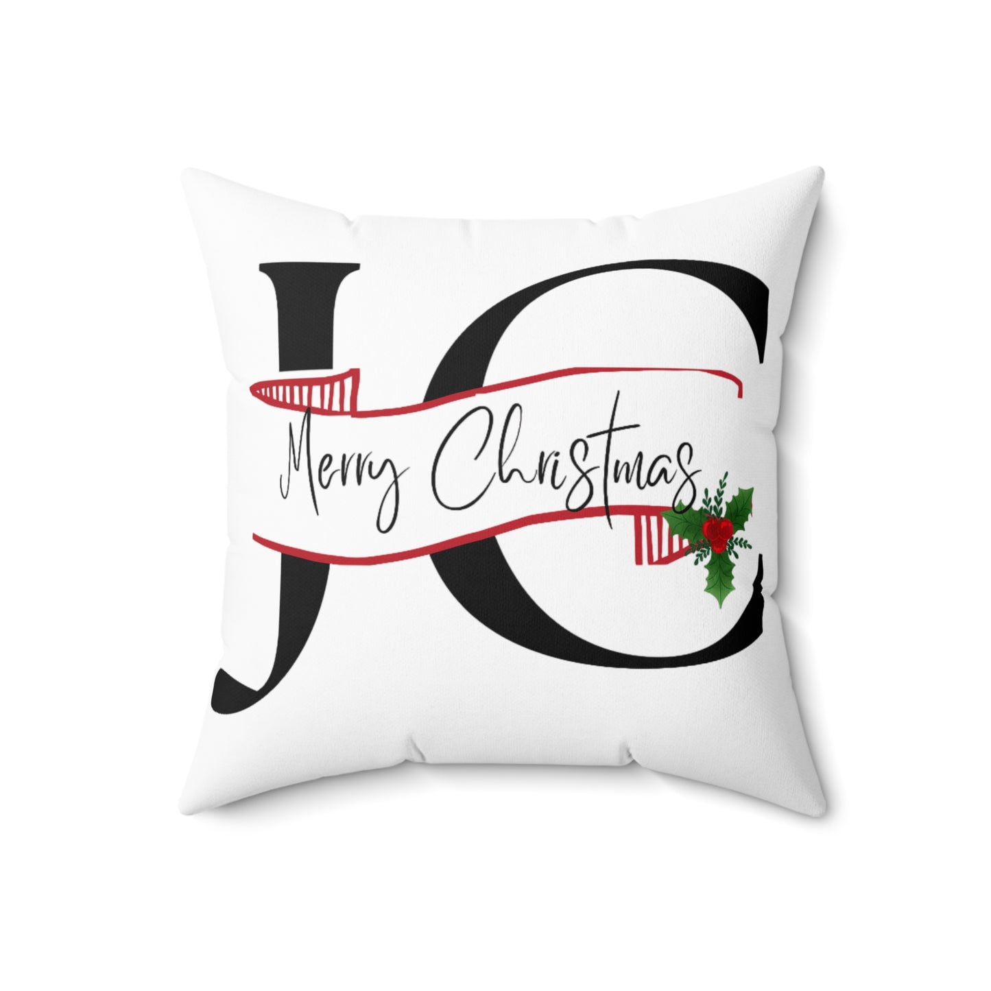 Spun Polyester Square Pillow/ JC/ Merry Christmas