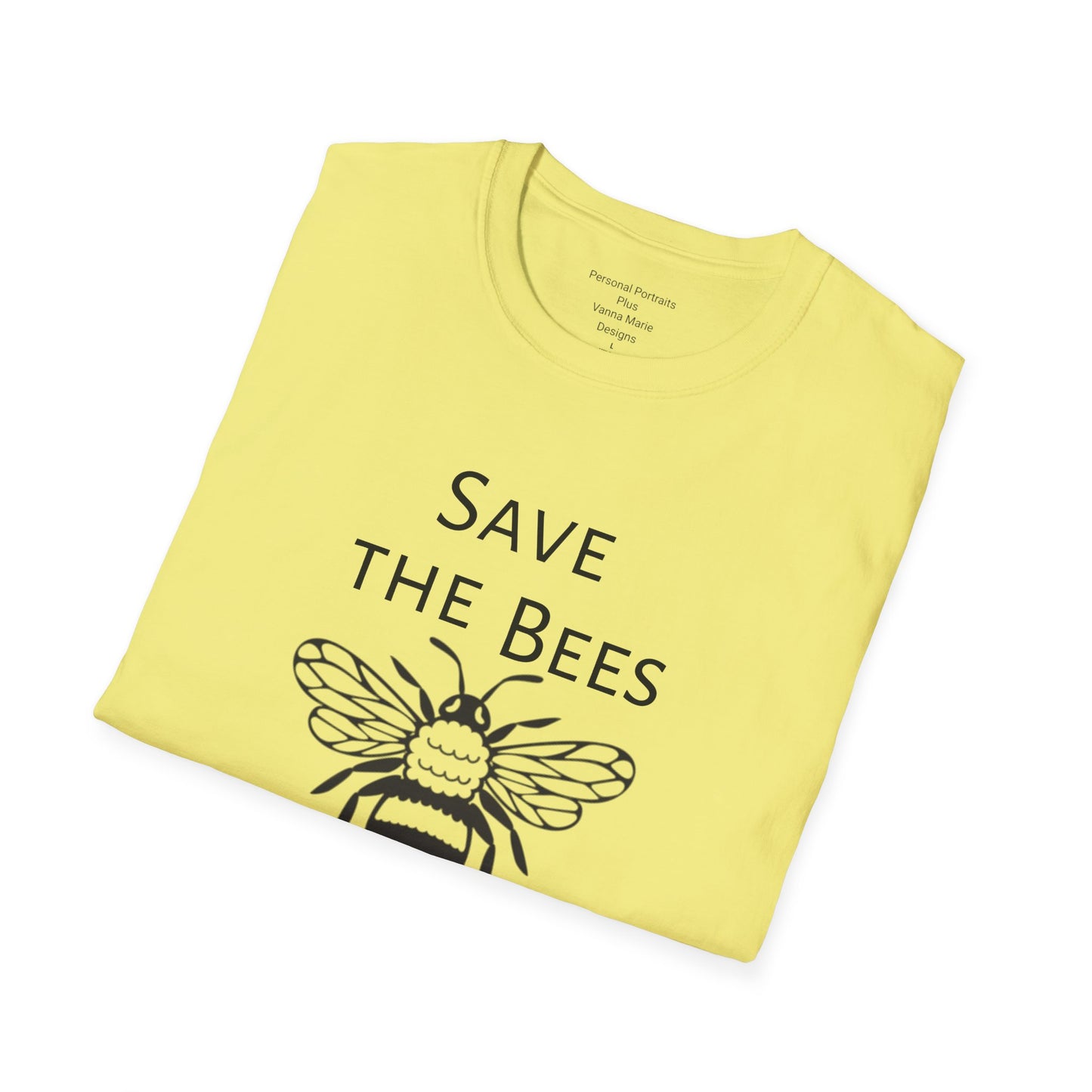 Unisex Softstyle T-Shirt/Save the Bees/With every Save the bees t- shirt purchased 10% of sales goes to bee organization's