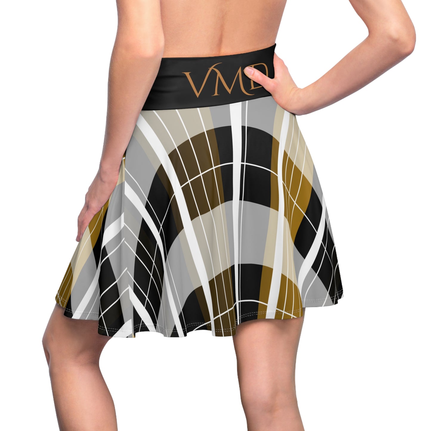 Women's Skirt (AOP)Brown and Gold Plaid